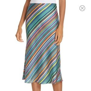Milly Rainbow Stripe Bias Skirt
